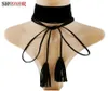 Catene SHEEGIOR Sexy Punk Fascino Collana lunga Nastro di velluto Nero Bianco Nappa regolabile Collane girocollo per le donne Gifts4130464