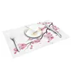 Japanese Cherry Blossom Pattern Table Mat Kitchen Decoration Placemat Napkin For Wedding Dining Accessories 231225