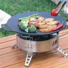 Fornello a gas in acciaio inossidabile da 18000 W Forno antivento da esterno Fornello da picnic pieghevole portatile a 5 teste con custodia 231225