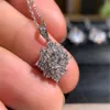 Księżniczka Cut Diamond CZ wisiorek Realu 925 Srebrny impreza wisior ślubna Łańcuch Naszyjnik dla kobiet Bridal Charm Bejdia 23 80294H