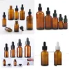 Flacons compte-gouttes en gros Flacons compte-gouttes ambre 5 ml-100 ml Flacon pipette marron Huile essentielle Essence Flacons en verre Cosmétique Co Dhgarden Dhtpj