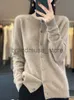 Men's Sweaters Fashion Autumn Winter New 100% Merino Wool Sweater Cashmere O Neck Knitted Cardigan Soft Warm Women Bottom Coat Clothing Tops J231226