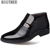 Business Schuhe Herren Kleid Stiefel Büro Männer Klassische Patent Leder Winter Formale Luxus Marke Buty Meskie 231226