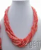 9Strds roze koraal ketting012345678910111213145516480