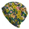 Basker blomma mönster skallies beanies caps hip hop vinter varma män kvinnor stickade hattar unisex vuxen orla kiely bonnet