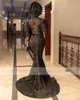 하이 넥 비즈 Tassek Aso ebi Mermaid Prom Dresses 2024 아프리카 코르셋 스페셜 파티 공식 가운
