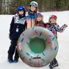 90 / 117cm Luge à neige Traîneau pour enfants Tubes d'hiver Accessoires de ski Anneau de ski Pad Sports Cercle de ski gonflable épaissi 231225