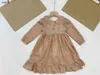 Sukienki dla dziewczynki marki Sukienki dla niemowląt z długim rękawem Rozmiar 100-150 Designerska spódnica dziecięca kreskówka wzór zwierząt druk w sukience maluchowe Dec20