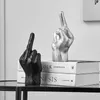 Creativity Middle Finger Figurines Decorative Resins Crafts Miniatures Home Decor Hand Statue Sculpture Living Room Mesa Decor 231225