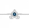 Charmarmband Heshi Enchanted Oval Blue Topaz och Diamond Carriage Bolo Armband in- 9.5 "MELV222166430