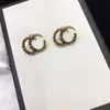 Boucles d'oreilles avec timbres et diamants colorés, double lettre, aretes orecchini, bijoux pour dames, avec boîte-cadeau, fête d'anniversaire 283I