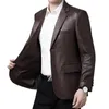 Costume en cuir pour hommes automne haute qualité grande taille veste en cuir artificiel/veste coupe-vent pour hommes d'affaires S-4XL 231226