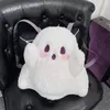 Borse da scuola Zaino per cartoni animati Borsa in peluche per bambole Carine spalle per ragazze Bianco soffice luce per le donne Moda 2024 Ghost Design Kawaii