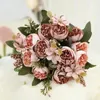 Decorative Flowers Outdoor Artificial Elegant Realistic Silk Rose Arrangement For Home Wedding Decoration Dining Party Centerpiece