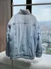 Bale Original Men Denim Jackets Giacca in cotone denim verniciato con toppe Giacche da uomo larghe in cotone toppe di alta qualità