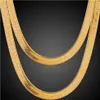 Männer Frauen Elegante Hip-Hop Punk 18 Karat Reales Gold Überzogene 24 zoll Mode 7 MM 10 MM Lange Schlangenkette Halsketten Kostüm Halskette Jewelry309u