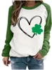 Women's Sweaters 2024 Spring Autumn Fashion Printed Clover Raglan Sleeves Round Neck Plush Thickened Sweater