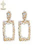 Boucles d'oreilles carrées de luxe pour femmes, strass, grand cristal, boucles d'oreilles géométriques, mode Modren, bijoux Dangle Chandelie8890433