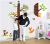 Autocollants écureuils forêt animaux courbe de croissance stickers muraux pour enfants chambre décoration dessin animé mural art maison décalcomanies enfants cadeau hauteur moi