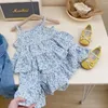 Jackor Girls 'Western Style Suit Baby 2023 Spring Children's Fashionable Denim Coat Dress and Autumn Two-Piece Set