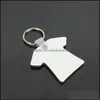 Keychains Fashion Accessories Whole 100Pcs Diy Mdf Double Blank TShirt Key Chain Sublimation Wood Ring For Heat Press Transfer Je9100981