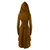 Casual Dresses 2023 Vintage Hooded Pullover Dress Women Long Costumes Bandage Lace High Low Cloak Female Party Vestidos