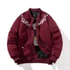 Herrjackor Autumn Winter Vintage Jacket Men brev broderi baseball mode hip hop varsity coat par varma streetwear #236