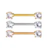 D1016 Zircon Gem Nipple Ring 14Ga 16mm Longueur Mix Colors017308100