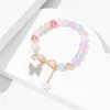 Stud Earrings Colourful Flower Bracelet For Women Butterfly Pendant Lucite Crystal String