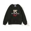 Enfants BU col rond sweat de luxe enfant à capuche classique garçons filles pull mode à manches longues lettre imprimer pulls enfants vêtements SDLX