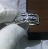 Classic Male Ring 3mm 5A Zircon stone 5A Cz Party Engagement wedding band ring for Men White gold filled Jewelry7443817