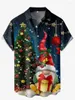 Chemises décontractées pour hommes Chemise de Noël pour hommes à manches courtes 3D Harajuku Imprimer Tops Mode et chemisiers Vêtements surdimensionnés