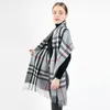 Клетчатый шарф женский зимний 2024 новый мужской шарф осень-зима женский классический английский шерстяной кашемировый шарф