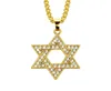 Happy Chanukah Bonne Qualité Délicat Étoile Juive Pendentif Collier Unisexe Hip Hop Ras Du Cou Colliers Or Couleur Chaîne Rapper1234664