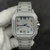 Relógios masculinos de diamante completo 9015 movimento mecânico automático relógios 40mm safira à prova d'água moda 904l relógios de pulso de aço inoxidável Montre De Luxe
