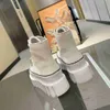 Scarpe firmate famose Suola spessa Espadrillas con fibbia diamantata High-top a 3 colori accentuato La base biscotto è leggera Gambe lunghe popolare Sass Yardage: 35-41