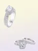 Yhamni 100 925 Silver Ring White CZ Ring Set Luxury Vintage Wedding Band Promise förlovningsringar smycken gåva för kvinnor KR293 J193687511