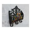 Storage Holders Racks Antique Victorian Cast Iron Painted Birds Letter Rack Wall Shelf Mounted Mail Key 3 Hooks Bill Spaper Holder Dhjm3