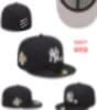 2023 Men039S Fashion Hip Hop Classic Navy Blue Black Color Flat Peak Full Size Closed Caps Baseball Sports All Team Fitted Hats9908264