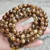 Bransoletki joursneige małe kwiaty tygrysy korzeń bodhi bransoletki 108 Buddh Beads Modlitwa japa mala różańca drewno drewniane sznurka drewniana mężczyzna bransoletka