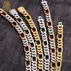 Preço de atacado personalizado hiphop jóias mossanita cubana colar 10mm prata/ouro gelo fora moissanite cubana link chain