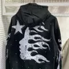 Hellstar Herren-Hoodies Hellstar Vintage Wash Black Distressed 1:1 High Street Print Couple Sports Hellstar Hoodie 7276