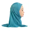 Ethnic Clothing Kids Girls Amira Hijab Flower Tassel 2-6 Years Old Pull On Islamic Scarf Head Wrap Headscarf Turban Muslim Children Hat