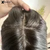 Silk Base Human Hair Topper For Women Virgin European Injiced Skin Scalp Top Piece With Clips Middle Part Toppers 231226