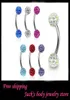 Gioielli per il corpo del sopracciglio E10 50 pezzi lotto mix 11 colori shamballa cristallo falso sopracciglio barra sopracciglio anello di ferido moda piercing gioielli6158659