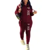 Deisgner Plus Größe 3xl 4xl 5xl Kleidung Frühling Frauen Trainingsanzüge zwei Stück Set Brief Gedruckt Pullover Langarm Hoodie Sweatpant jogger Anzug