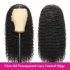 250 Gęstość Preparowane głębokie fali ludzkie peruki włosów dla kobiet 13x4 Krężnice koronkowa peruka przednia 13x6 HD przezroczysty front 231226