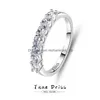 Anneaux de cluster S925 Sterling Sier FL Stars Bague Demi-Cercle Une rangée Pure Zircons Diamants Ins Classique Casual Femmes Finger Band Cadeau Dro Dhcri