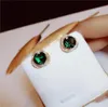 Whole Earrings For Women Emerald Gemstone Sterling Silver Vintage Elegant S925 Temperament Simple Fine Jewelry Anti Allergy Y7789714