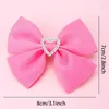 Accessori per capelli 2 pezzi fiocchi di nastro rosa con clip Forcine per capelli con strass dolci Copricapo Clip per bambini Bambini